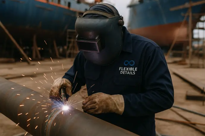 Welder working in a workshop